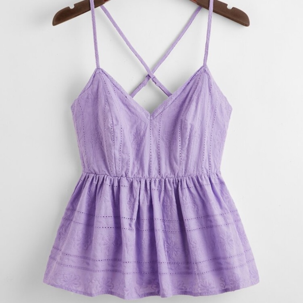 Lavender Cross Back Blouse